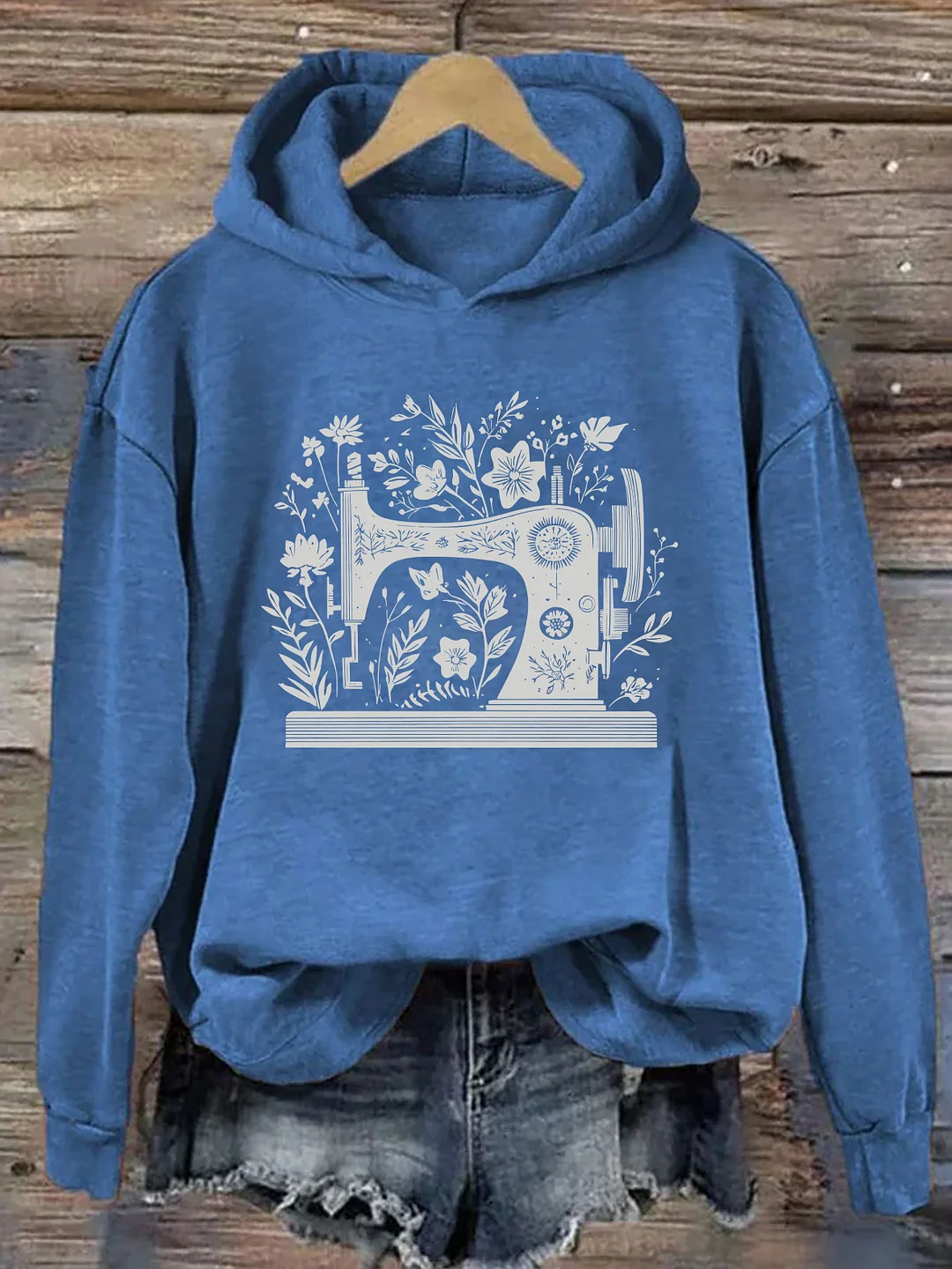 Floral Sewing Machine Lover Hoodie