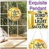 Diamond Painting Acrylic Single-Sided Drill Cross Bible Verse Sign Pendant for Home Decor
