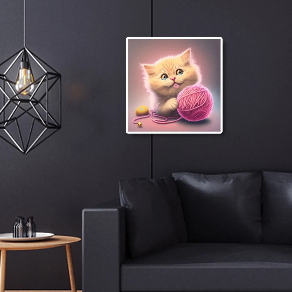 DIY Paint By Number 40*40cm - Cat Playing With Yarn