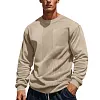 Men's Corduroy Patchwork Sweatshirt Loose Fit Long Sleeve Solid Color Knit Casual Top