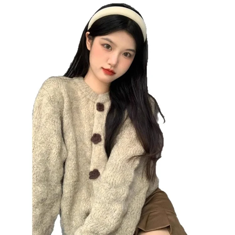 Athvotar Athvotar Lazy Wind Soft Glutinous Sweater Spring And Autumn Winter 2025 New High-End Blouse Knitted Thick Open-Shirt Coat Woman