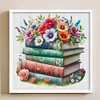 Flowers And Book - 11CT Stamped Cross Stitch - 50*50cm