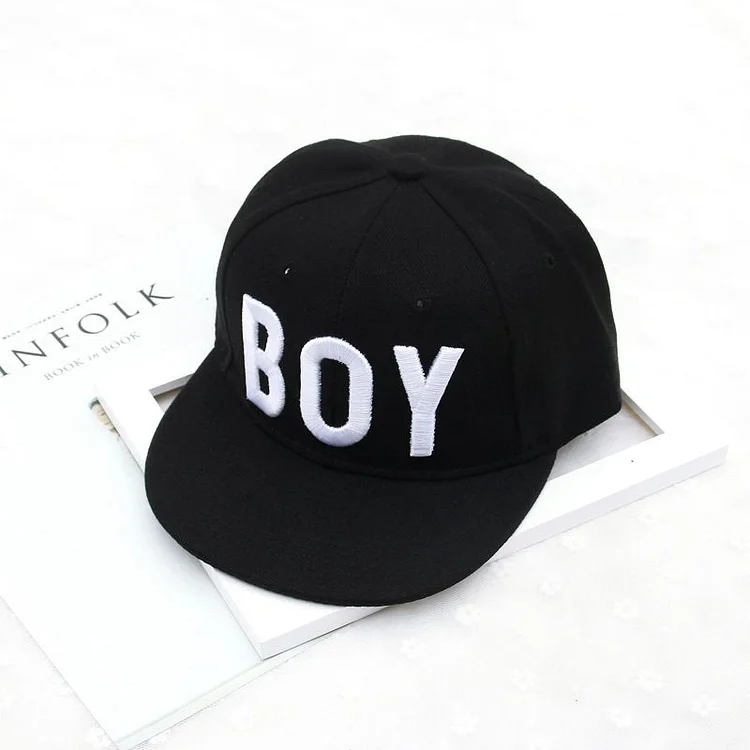 Kids Baseball Cap Straig Brim Full Snapback Cap for Boys Gorras Planas Hip Hop Cap Youth Black Cap YIC628