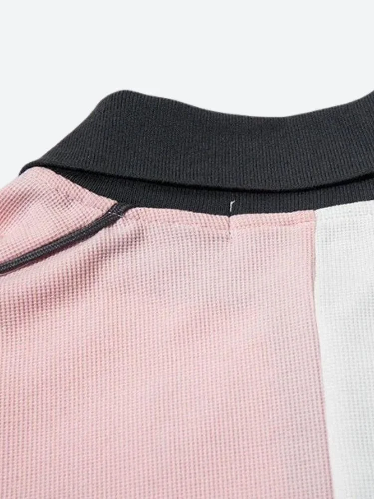 Brownm Half Zip-Up Jersey Top