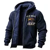 Men's Vintage Old Man Jeep Fleece Pocket Full Zip Long Sleeve Hoodie Jacket by Inlyline