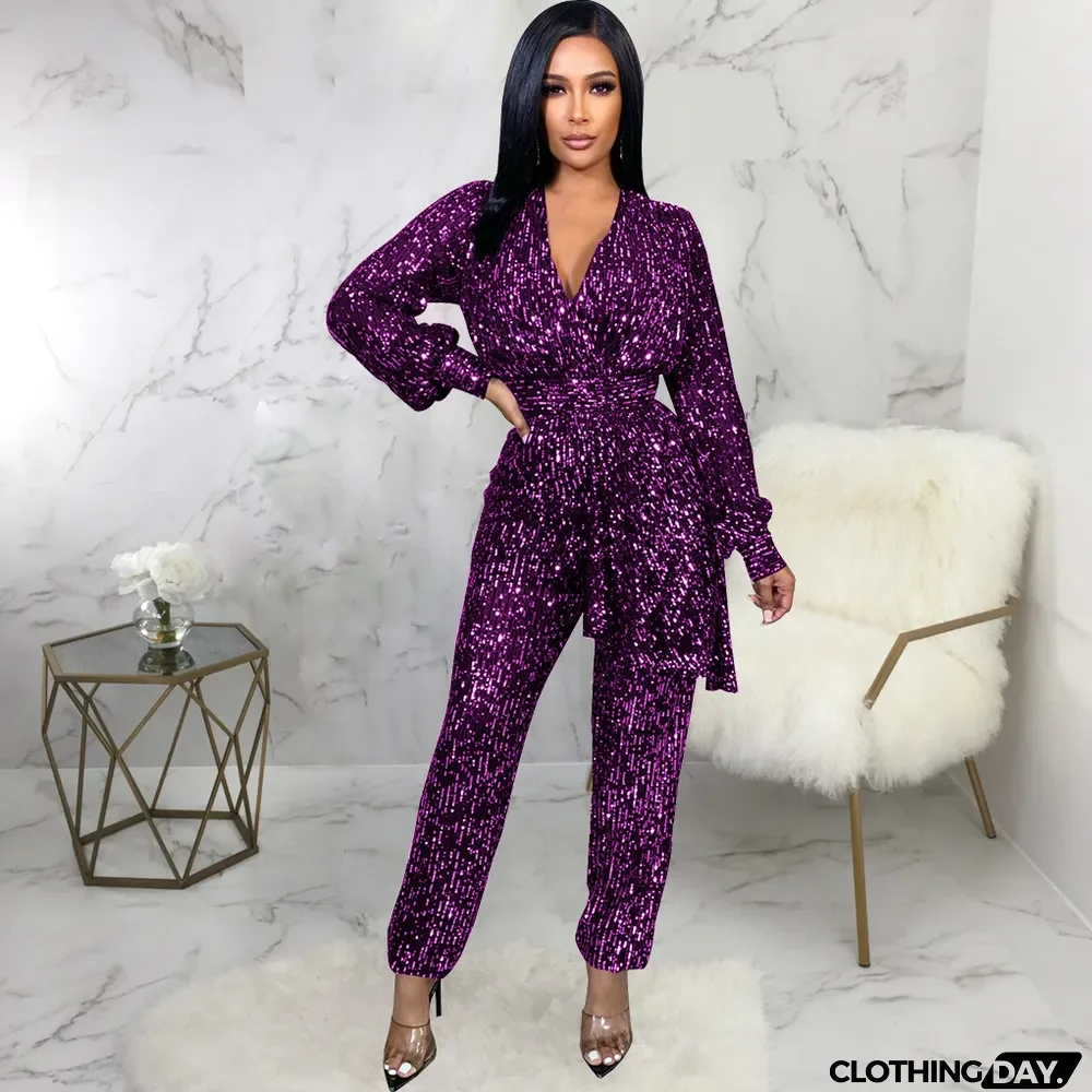 Women Sexy Sexy V-Neck Jumpsuit