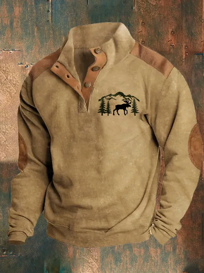Men's Casual Western Print Long Sleeve Sweatshirt