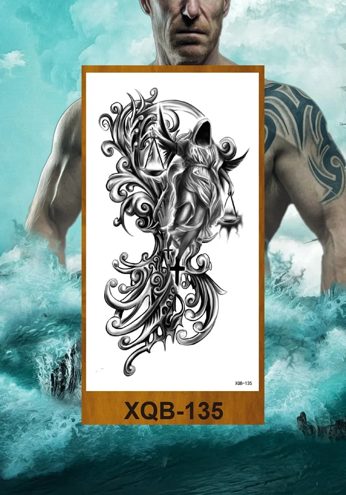 Temporary Tattoo Sticker Man Woman Arm Body Art Fake Tatoo Buddha Bodhisattva Believer Religion Valkyrie Female Warrior Goddess