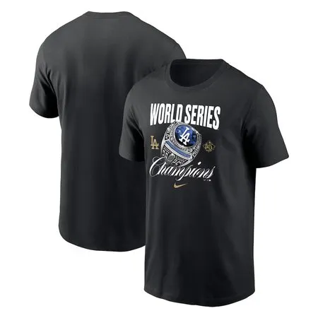 Men's Los Angeles Dodgers  Black 2025 World Series Champions Ring T-Shirt