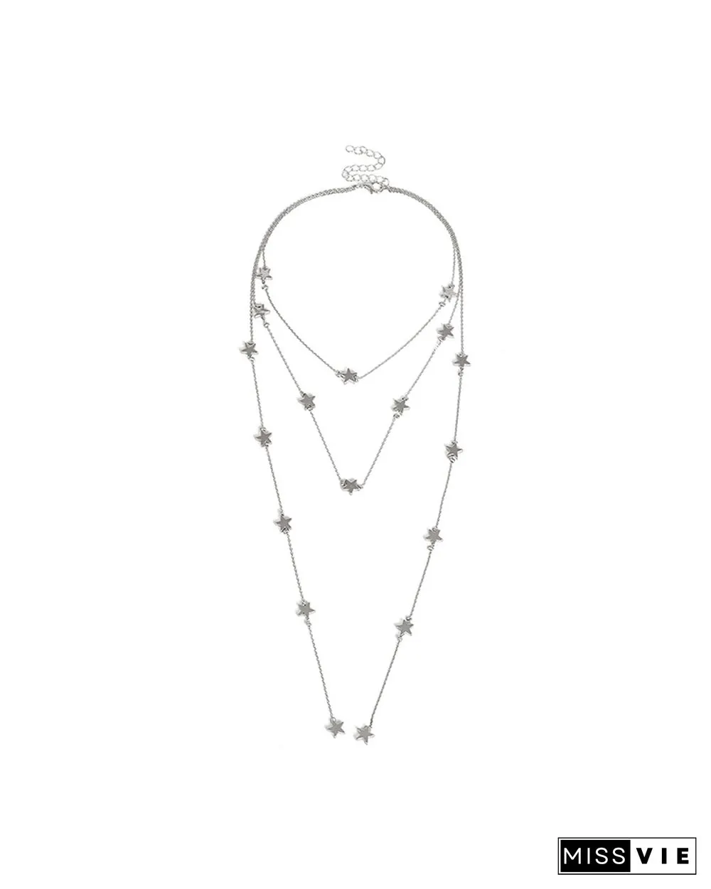 Star Pattern Triple-layer Necklace Pendant