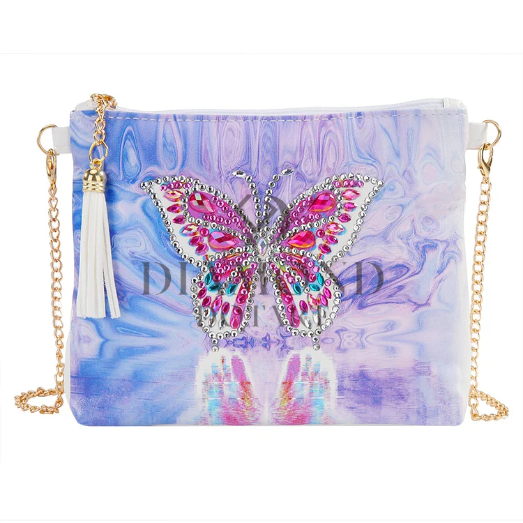 18*15CM Butterfly Crossbody Handbag 5D DIY Special Shaped Diamond Painting  Rhinestone Leather Diamond Art bags for Adults and Kids