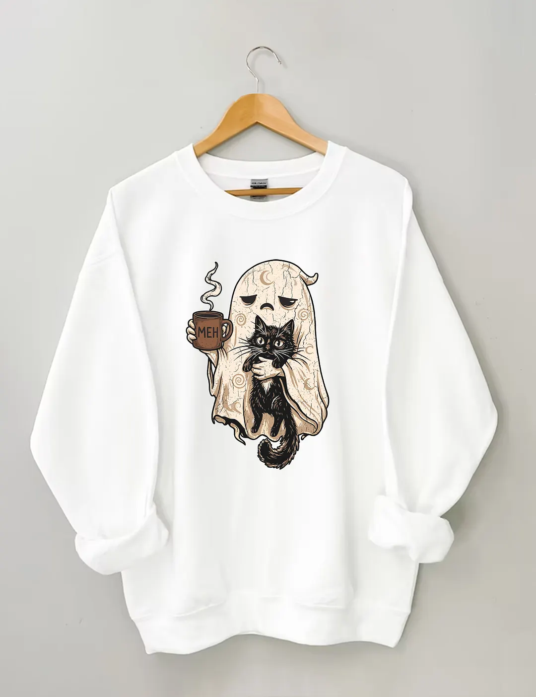 Ghost & Coffee Cat Sweatshirt