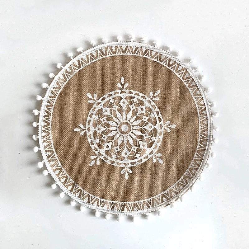 Retro Flower Jute Placemat