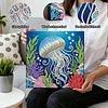 (25x25cm)DIY Jellyfish Framed Handmade Pearl Painting Art Craft Kit Living Home Decor