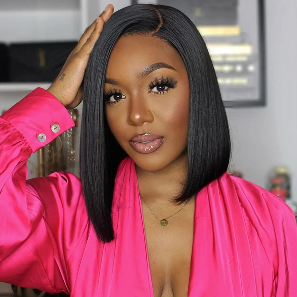 Straight Hair Side Part Long Bob Wig 13×4 Lace Frontal Undetectable Lace Front Wigs