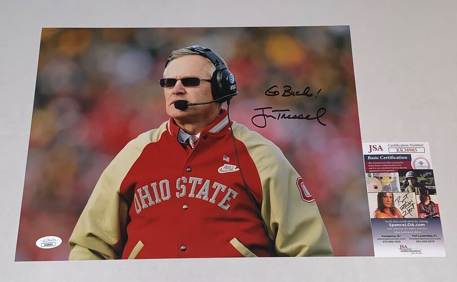 Jim Tressel signed Ohio State Buckeyes 11x14 Photo Poster painting autographed 2 JSA