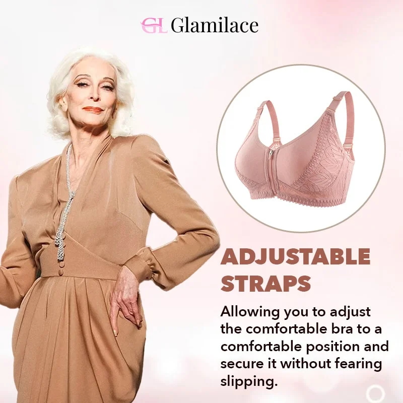 🎁LAST DAY 45% OFF🎁GlamiLace - Front Zipper Wireless Full Coverage Bra
