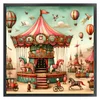 >SALE<Full Embroidery Eco-cotton Thread 11CT Print Carousel Cross Stitch Kit 50x50cm