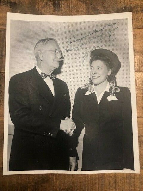 Signed/Inscribed B/W Photo Poster painting of Judy Canova to Dwight Rogers / Florida Rep.