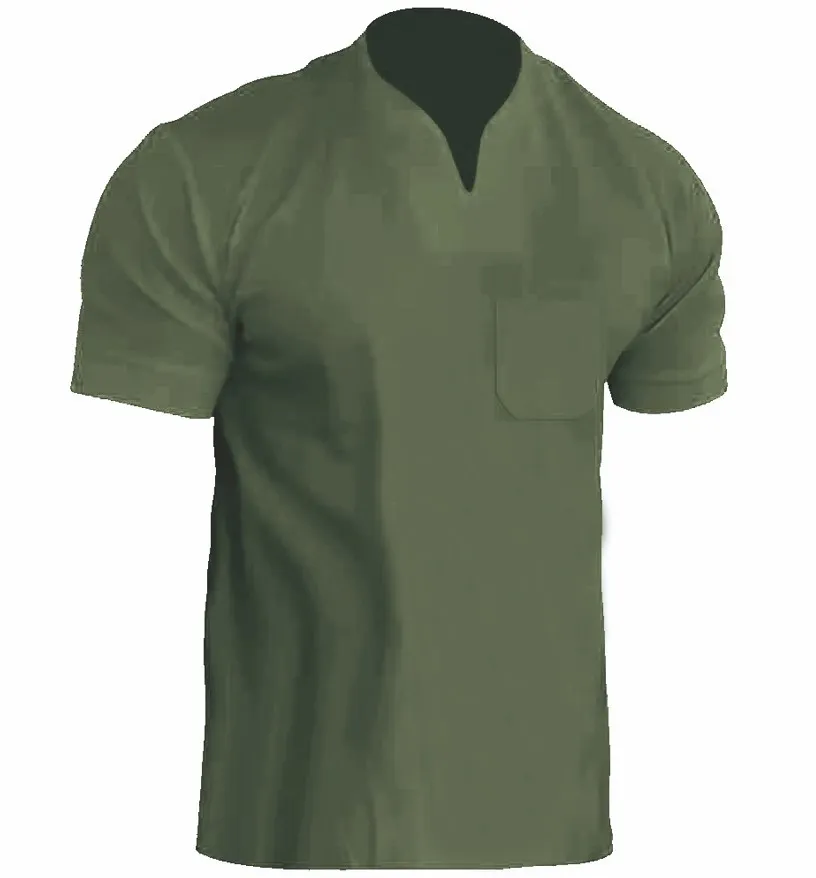 Uveng Uveng Men's Fitness Plus-Size Sports T-Shirt Men's Elastic Cotton Pocket Short-Sleeved Summer V-Neck Polo Shirt