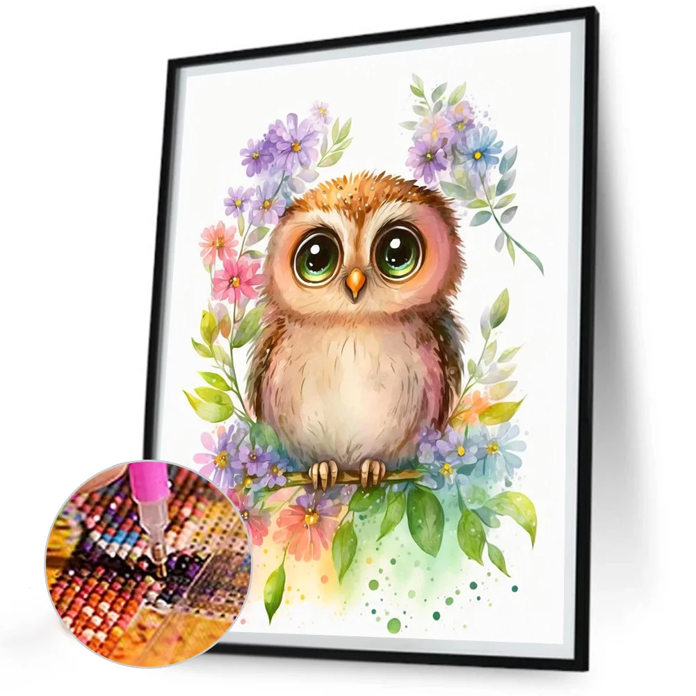 Full Round Diamond Painting 30*40cm - Owl