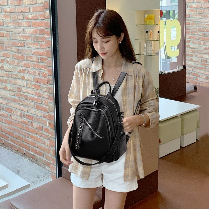 Women Backpack High Quality PU Leather Backpack for Teenage Girls School Bag large capacity Female shoulder bag Bagpack Mochila