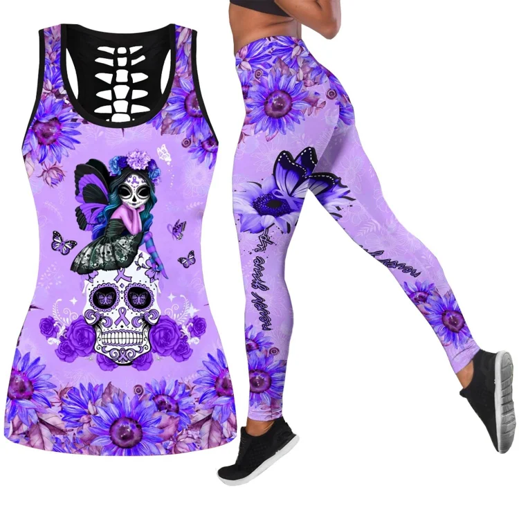 Skull Printed Hollow Tank + Legging