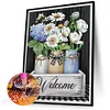 5D DIY Full Square Drill Partial AB Drill Diamond Painting Flower Decor 35x45cm