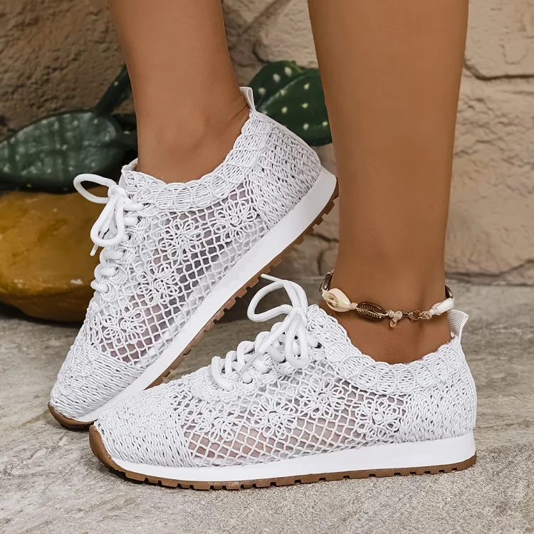 Women's Elegant Lace Breathable Slip On Orthopaedic Walking Sneakers