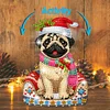DIY Christmas Pug-Acrylic Diamond Painting Ornaments With Shaking Head Function