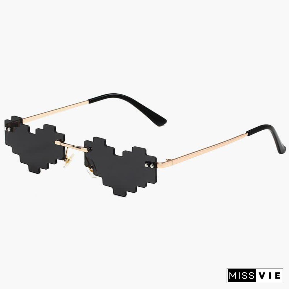 Love Heart Pattern Lens Funny Sunglasses