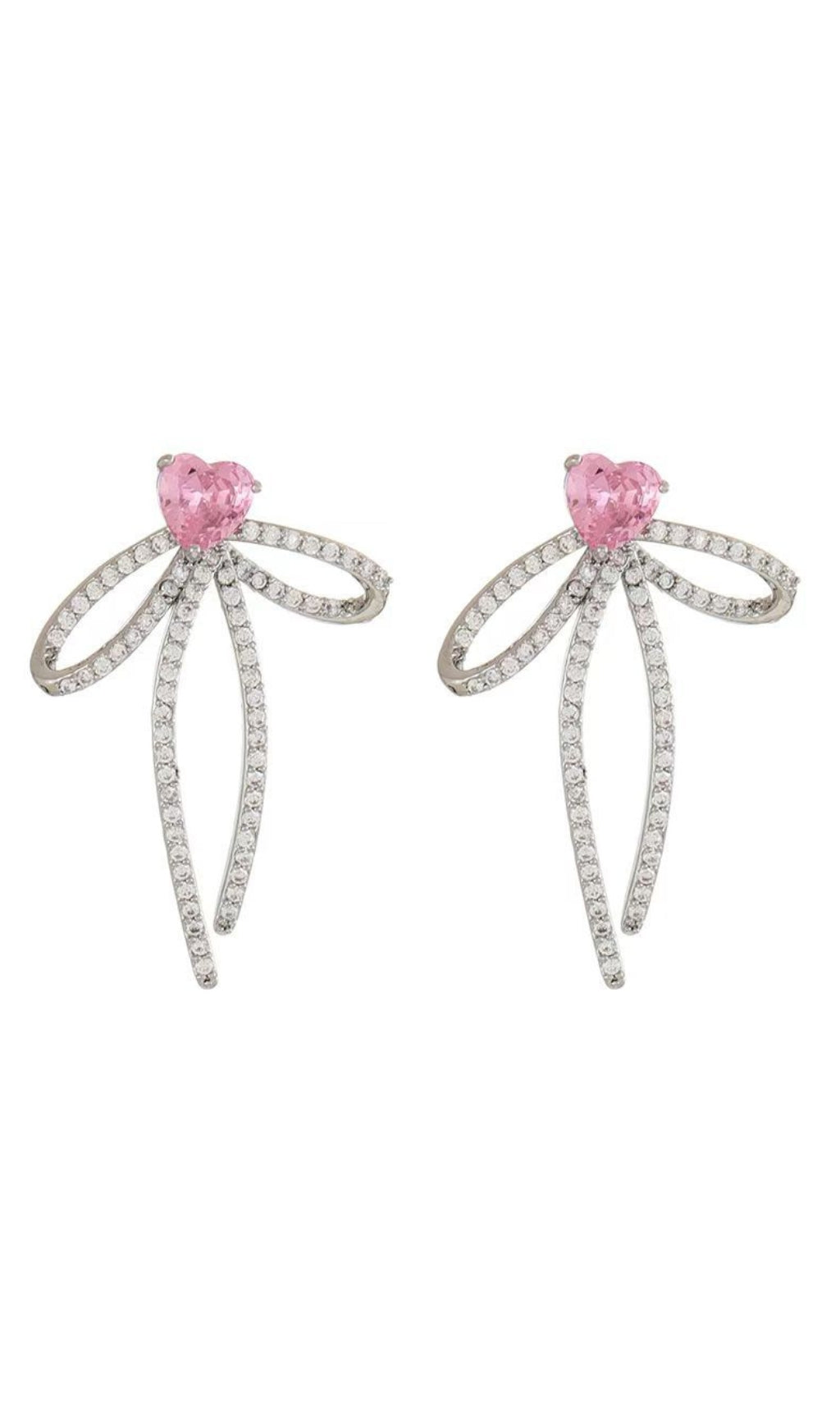 Crystal Bowknot Earrings Flowering Girl
