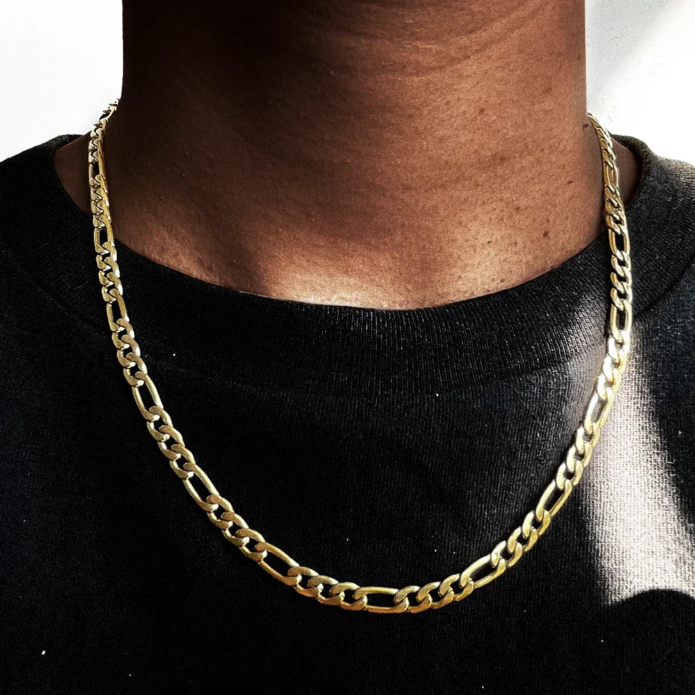 12MM 18k Gold Plated Figaro Chain-VESSFUL