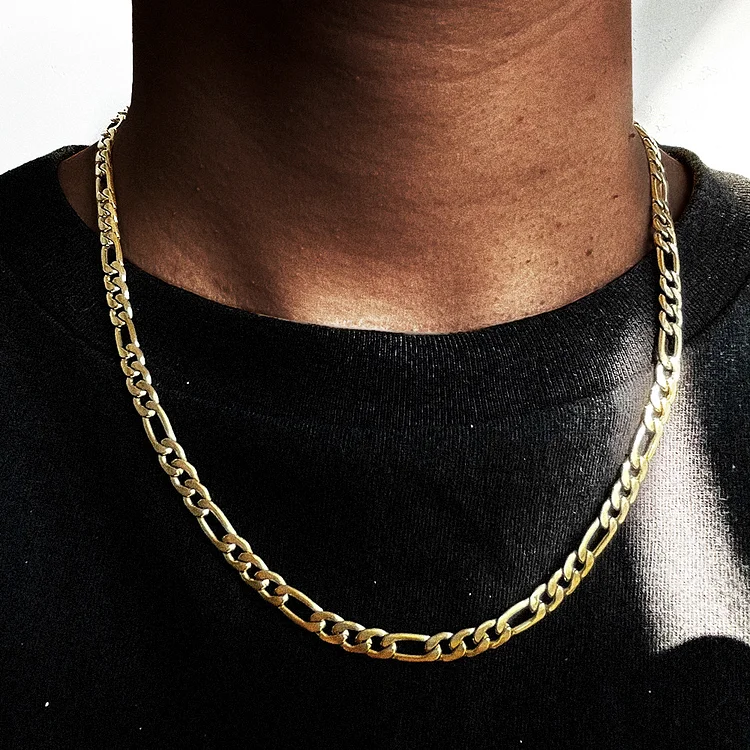 12MM 18k Gold Plated Figaro Chain-VESSFUL