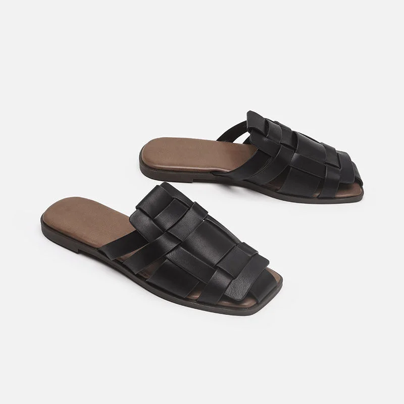 Women's Casual Closed Toe Leather Handmade Sandals Water
