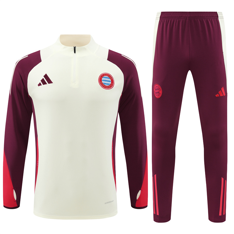 Bayern Munich 24-25 Long Sleeve Training Set - White & Red