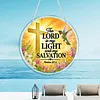 Diamond Painting Acrylic Single-Sided Drill Cross Bible Verse Sign Pendant for Home Decor