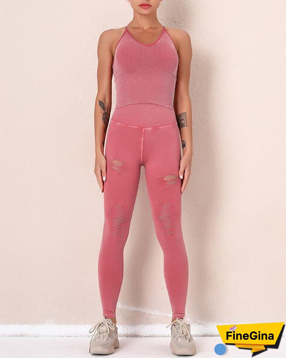 New Fitness Legging Yoga Pants & Vest Suit