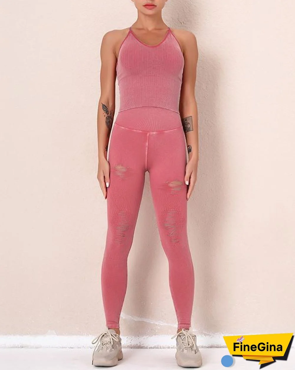 New Fitness Legging Yoga Pants & Vest Suit