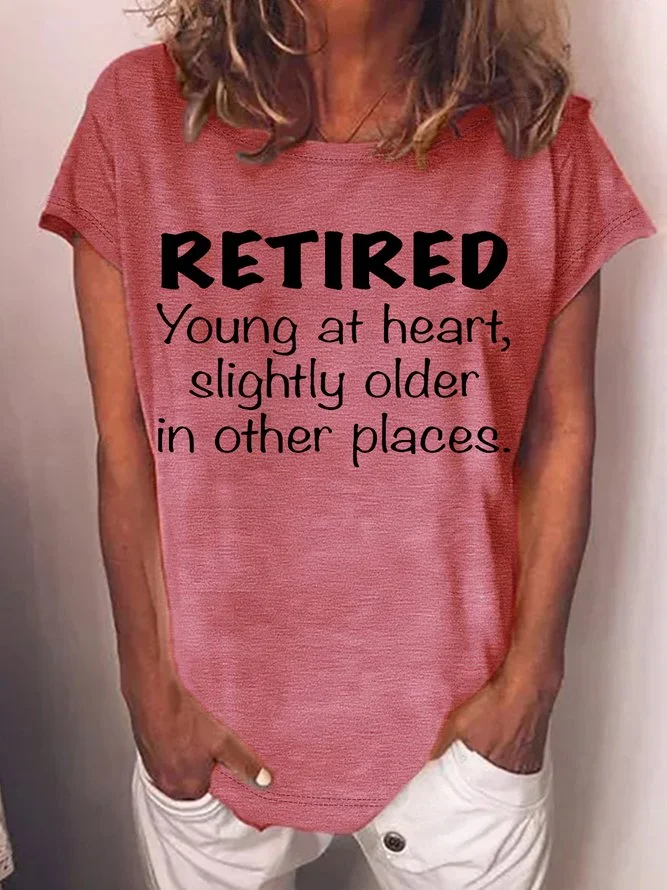 Women's Funny Retired Casual Letters  T-Shirt