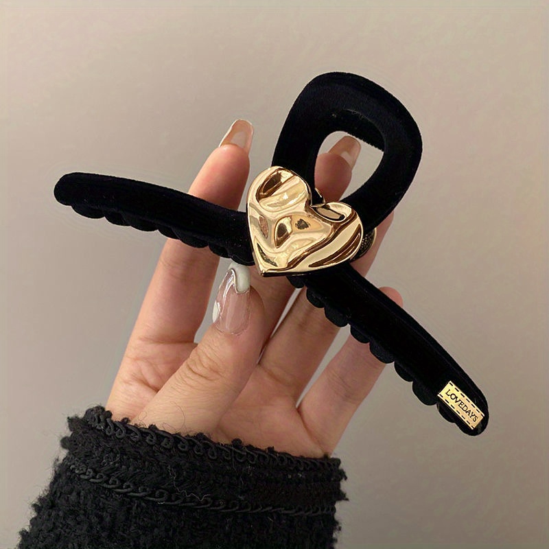 Elegant Vintage Heart Claw Clip - Perfect for Ponytails and Hair Styling