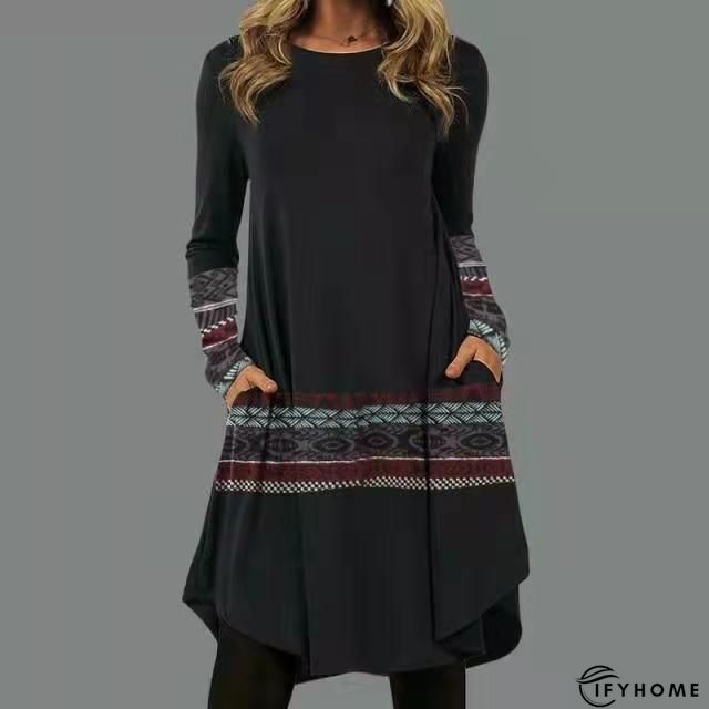 Jersey Crew Neck Casual Dress | IFYHOME