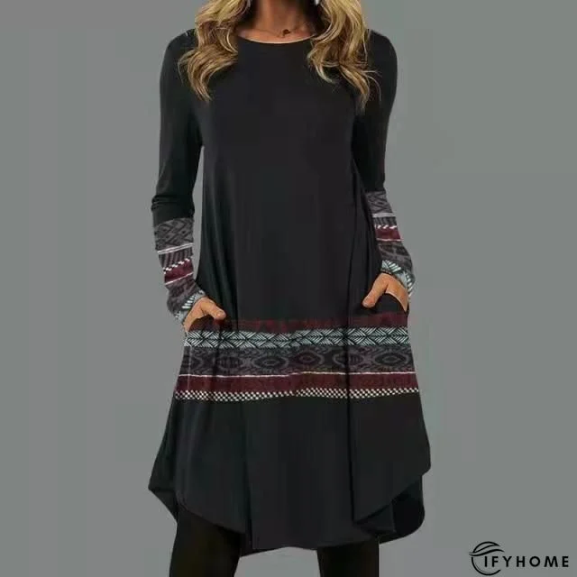 Jersey Crew Neck Casual Dress | IFYHOME