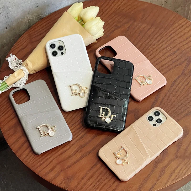 Leather Pearl Logo Dual Card Slots Case