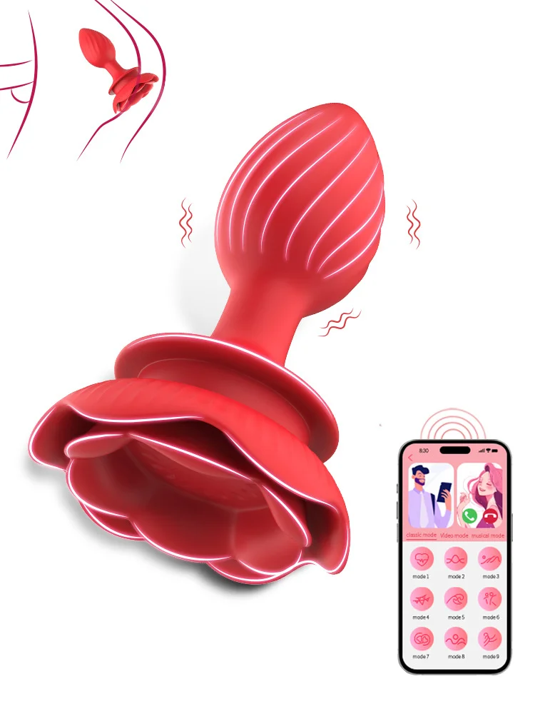 Rose 9 Vibrating Butt Plug Anal Vibrator With Remote Control
