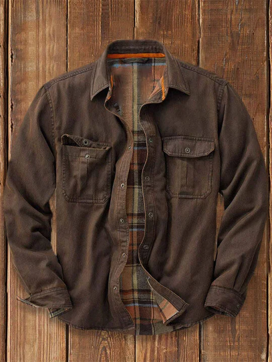 Men's Casual Retro Nostalgic Plaid Jacket