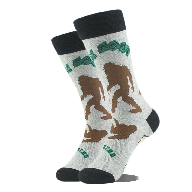 Unisex Cute Printing Animal Color Block Cotton Ankle Socks A Pair