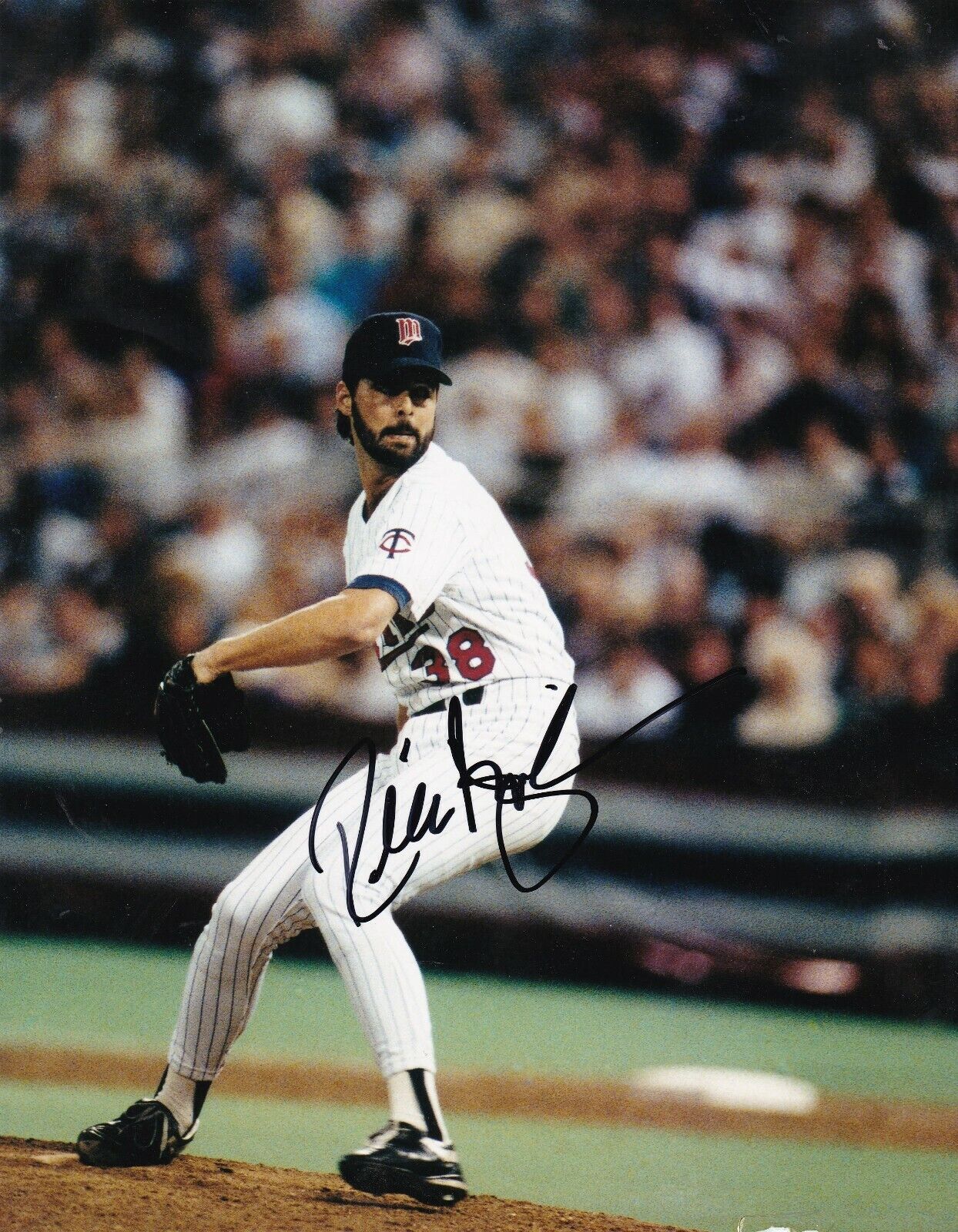 RICK AGUILERA MINNESOTA TWINS ACTION SIGNED 8x10