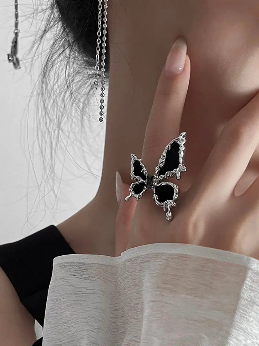 Black Butterfly Rings
