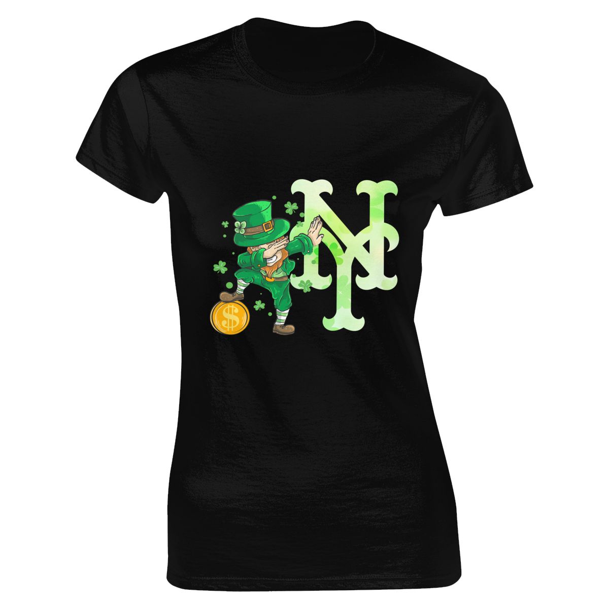 New York Mets St Patrick's Day Dabbing Leprechaun Women's Classic-Fit T-Shirt